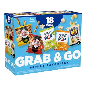 Family Favorites Variety Pack, SkinnyPop Original and White Cheddar Popcorn, Dot's Original and Honey Mustard Pretzels, Pirate's Booty, On-the-Go Snacks, 0.5oz and 1oz Bags (18 Count)