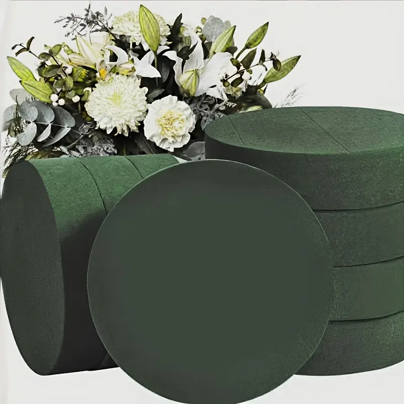 Set of 4 Round Floral Foam Blocks, Wet Foam for Flower Shops, Wedding Aisle Flowers, Party Decorations, Floral Arrangement Supplies, DIY Flower Decor, DIY Material, Diy Products