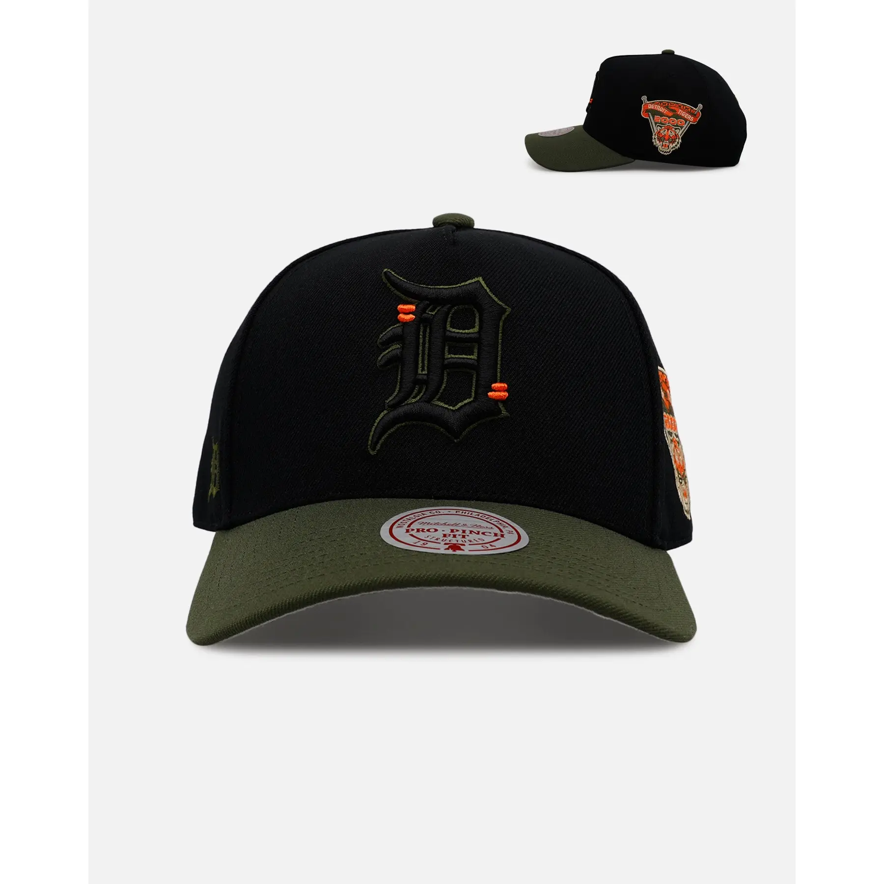 Mitchell & Ness Detroit Tigers 'Olive Cargos' Pro Pinch Snapback Olive/Black