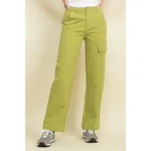 Straight Leg Cargo Pocket Denim Pants