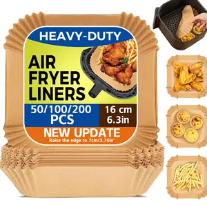 Air Fryer Disposable Paper Liners – Non-Stick, Oil-Proof Baking Paper for Cooking & Baking(25/50/100/200PCS) Kitchen