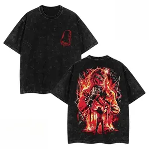 WWE4U Retro Vintage Limited Edition Maglietta Kane ''The Big Red Machine'' Wash Tee - Oversized Washed 100% Premium Cotton Clothes Menswear Soft