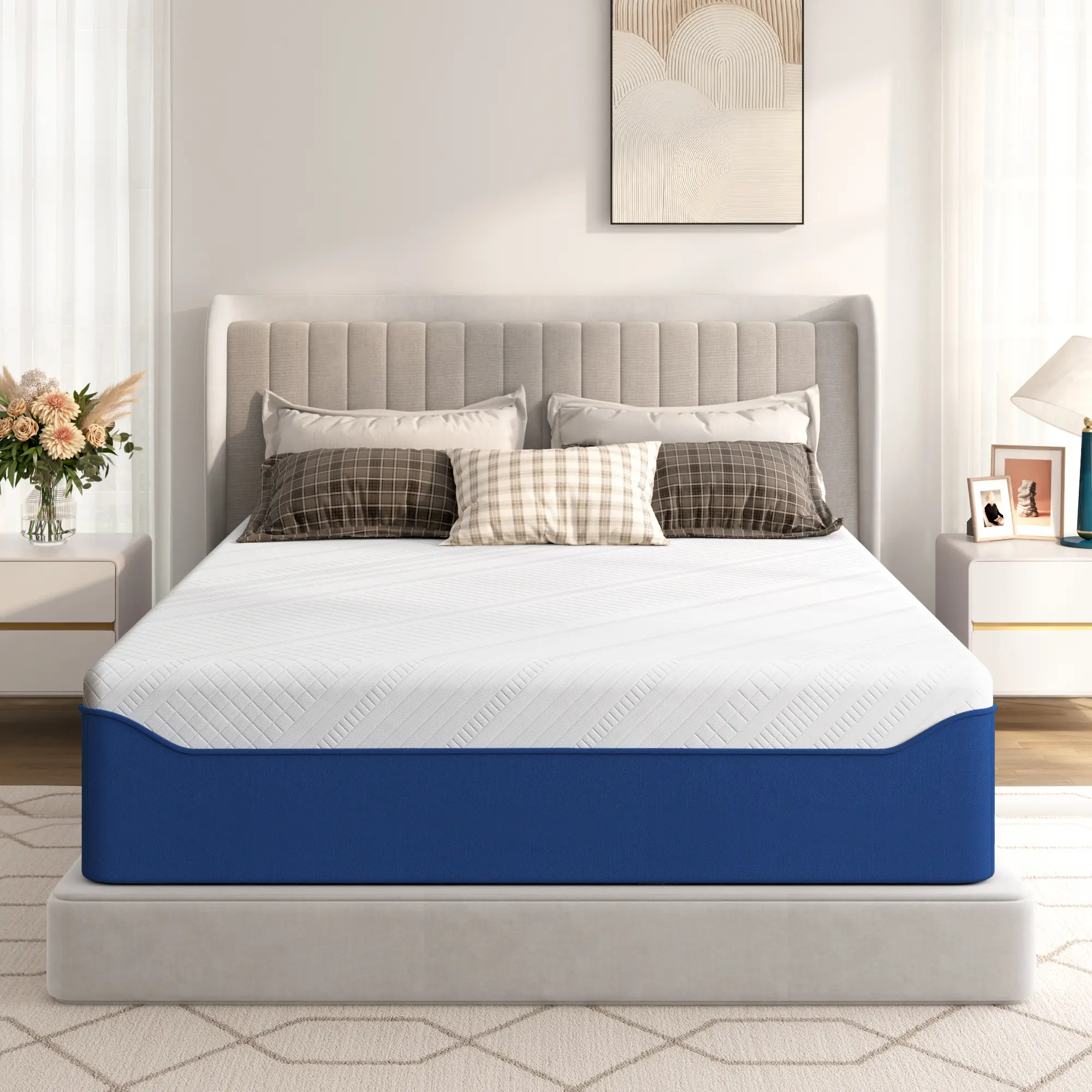 DlandHome 10/12/14 Inch Memory Foam Mattress – Multi-Layer, Body-Contouring, Pressure Relief – Twin/Full/Queen/King – Bed in a Box