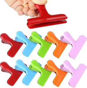 Chip Clips 10 Pack 3 Inches Wide Metal Bag Clips for Bread & Food Packages Heavy Duty Air Tight Seal Kitchen Clamps and Paper Clamps