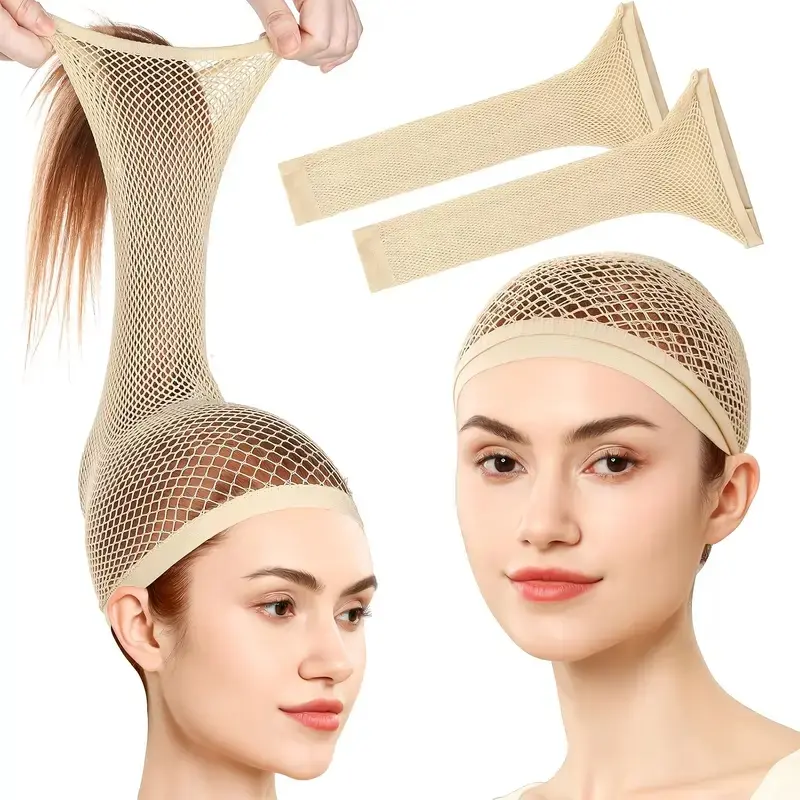 Women's Wig Caps Set, Breathable Mesh for Long Hair, Non-Slip Nylon Wig Net, Wig Grip Cap, Perfect for Halloween Party Cosplay