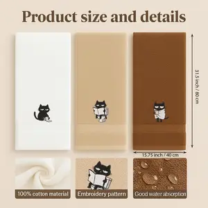 3Pcs embroidered hand towels, 100% cotton, soft, absorbent, bath towels, washcloths, suitable for use in the bathroom and kitchen, bathroom decoration, love gift for women, size 15.75 x 31.5 inches (40 x 80 cm)