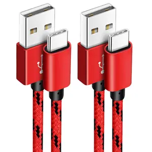 Borz USB Type C Cable,USB A to USB C 3A Fast Charging (10ft 2-Pack) Braided Charge Cord Compatible with iPhone 15 16 17 Pro Max,Samsung Galaxy S10 S9 S8 Plus,Note 9 8,A11 A20 A51,LG G7 V30 V35,Moto Z2 Z3 Smartphone Device Charger