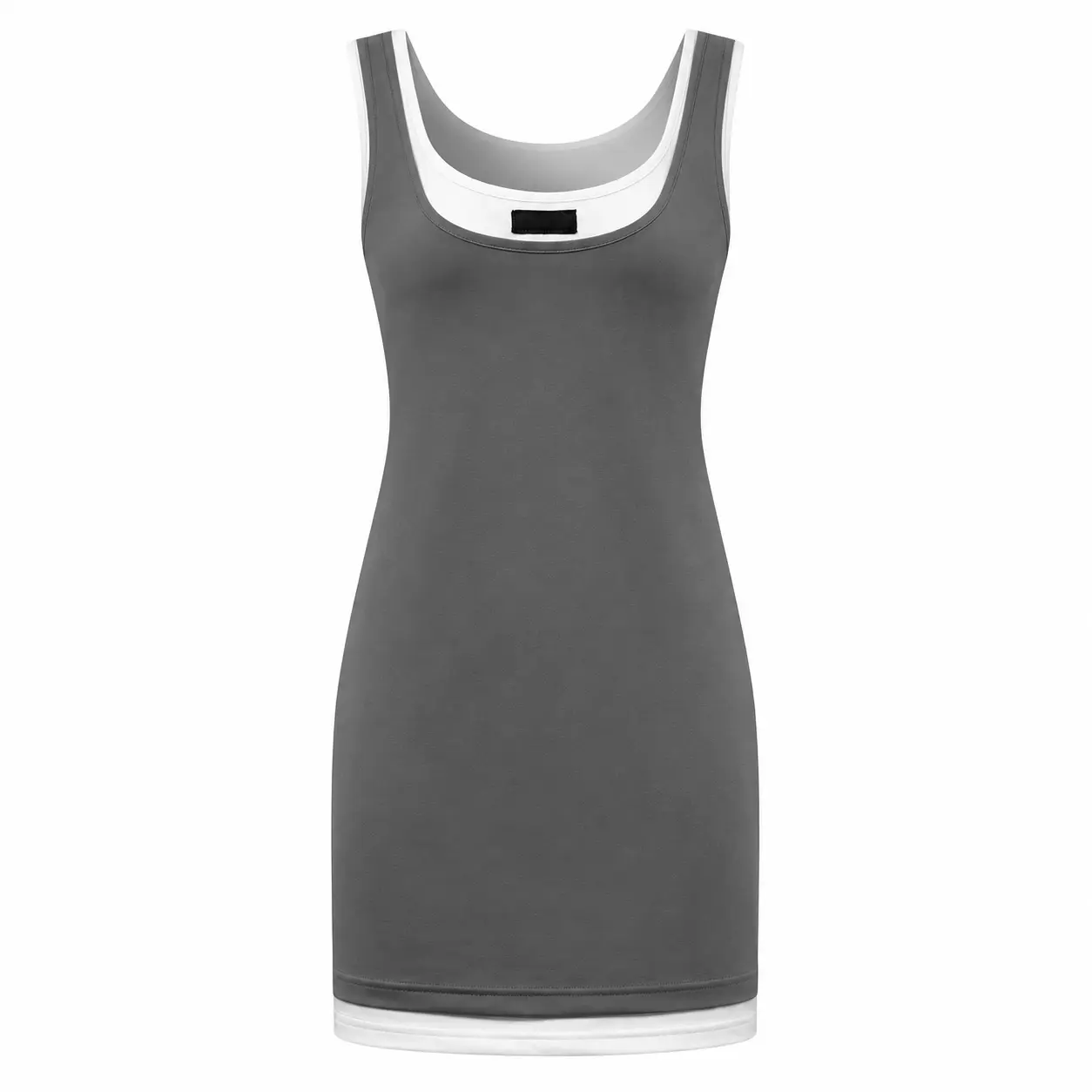 Contrast Trim Stretch Jersey Dress