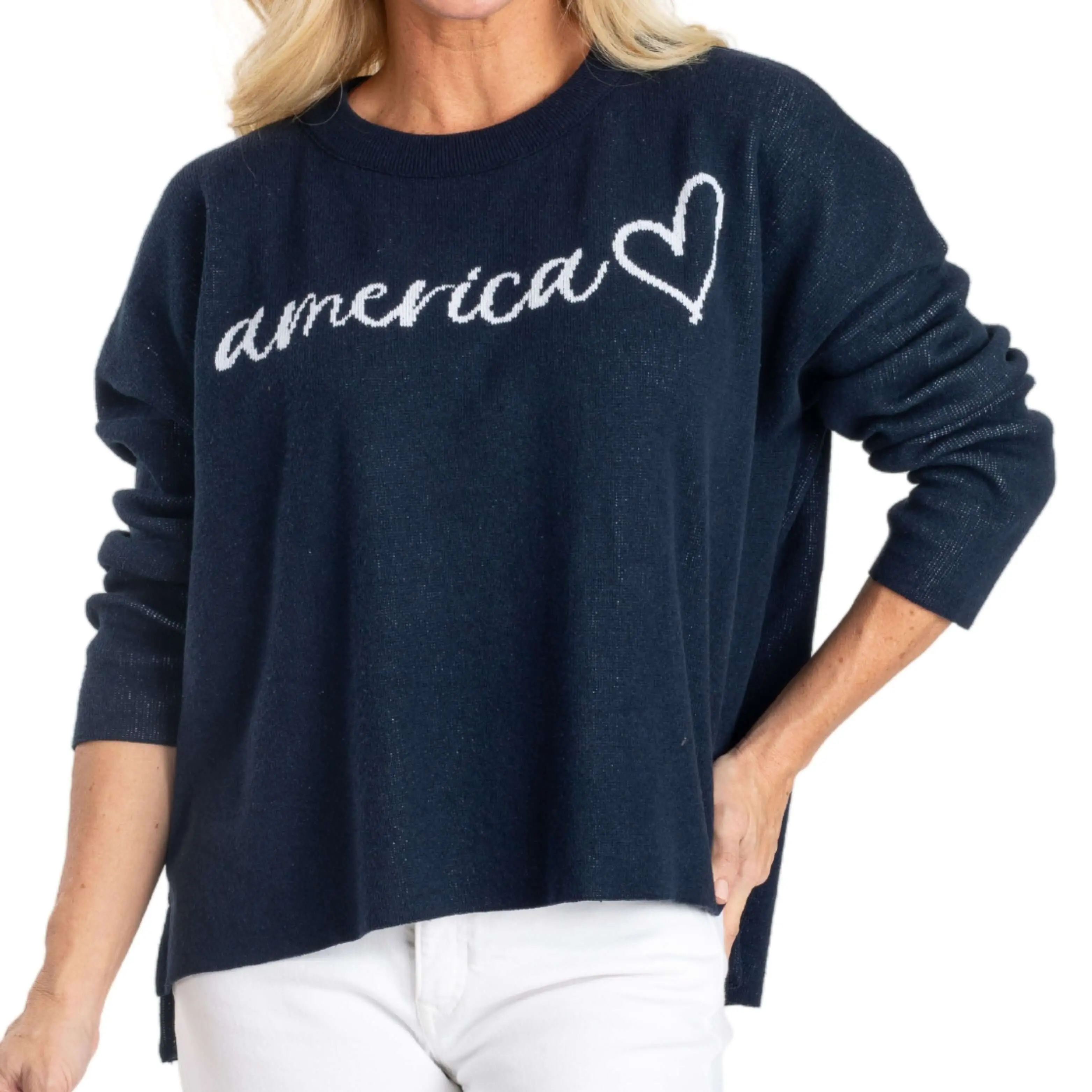 Women's Town Pride Made in USA Everyday America Sweater Womenswear Heart
