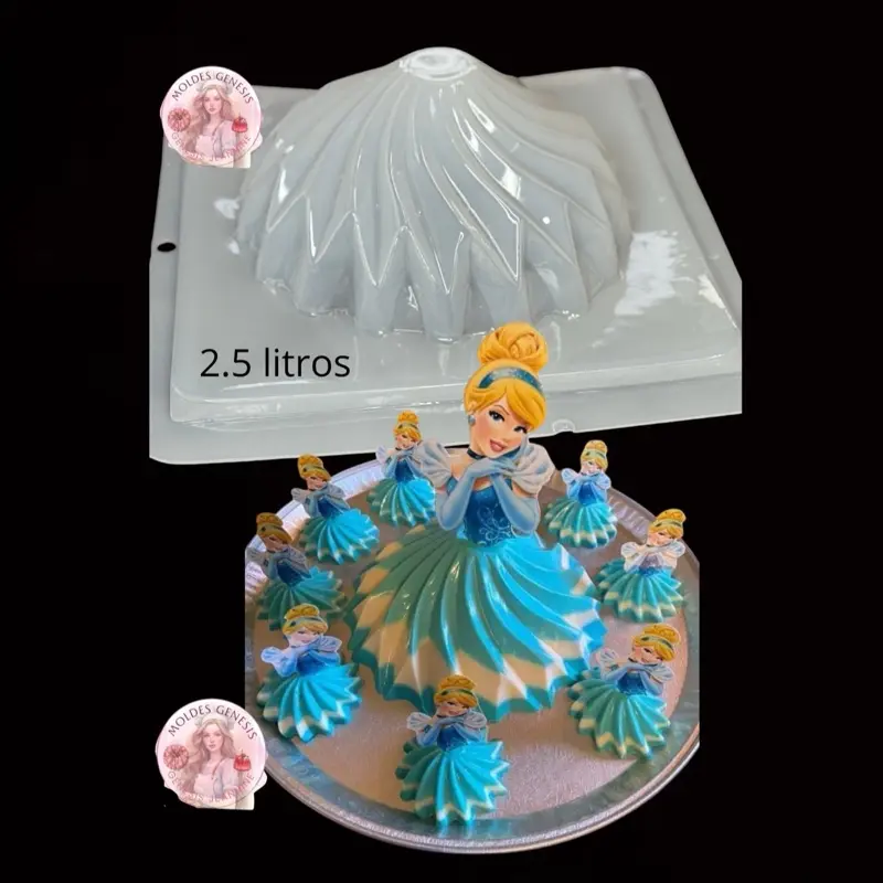 Molde de plástico para gelatina en forma de falda princesa Plastic