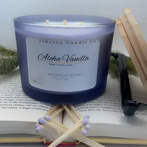 Aloha Vanilla| scented Candles| Soy & Coconut wax Blend | Eco Friendly |13.0 oz| Freshener| Aroma|