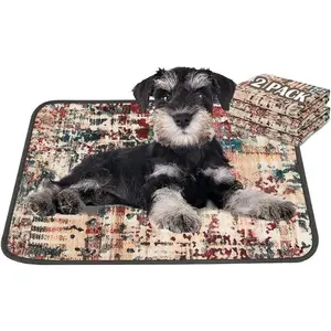 Qeils Washable Pee Pads for Dogs, 2 Pack Reusable Puppy Pads 18"x24" Super Absorbent Leakproof Dog Training Pads, Non-Slip Potty Pads for Floor, Crate,Couch, Whelping Pads Litter Mat Puppy Supplies