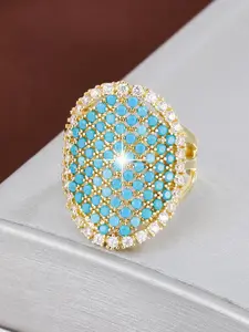 Elegant Sun Design Artificial Zicon Decor Ring, Exquisite Trendy Ring, Fashionable Jewelry for Women As Gift, Artificial Zircon Ring, Elegant Glittering Ring, Elegant Fashion Rings