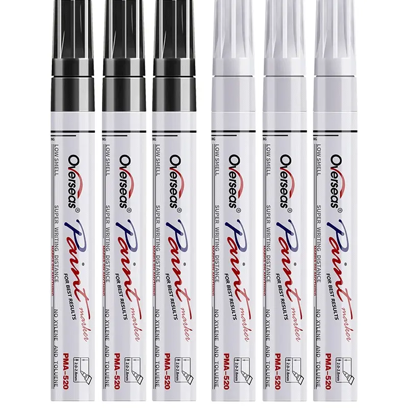 & Paint Pens, 6-Pack Oil-Based Durable Permanent Markers, Medium Tip Precision, Quick-Dry Feature Waterproof Ink for Rock, Wood, Metal Surfaces