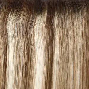 Medium Brown Beige Blonde 'Echo' Root Tap Blend Aura Hair Extension