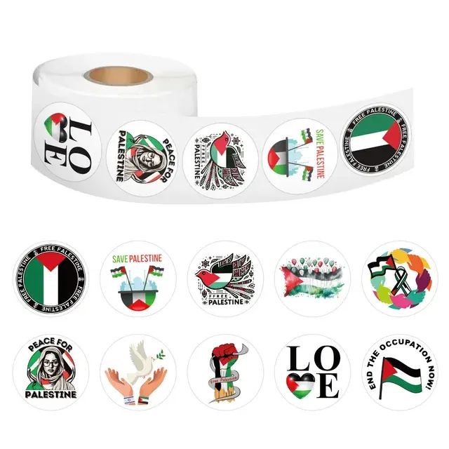 500 Count Roll Palestine Stickers - Palestinian stickers 500 Count Roll Palestine Stickers - Palestinian stickers