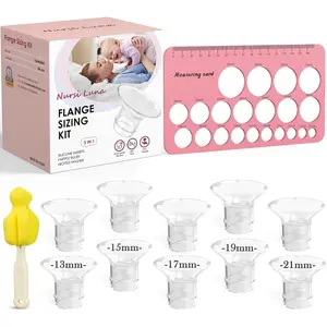 Kit 3 in 1 with 10PCS Flange Inserts 13/15/17/19/21mm, Silicone Flanges Insert Kit for 24mm Flange/Shield, Pumping Essentials Kit for Moms