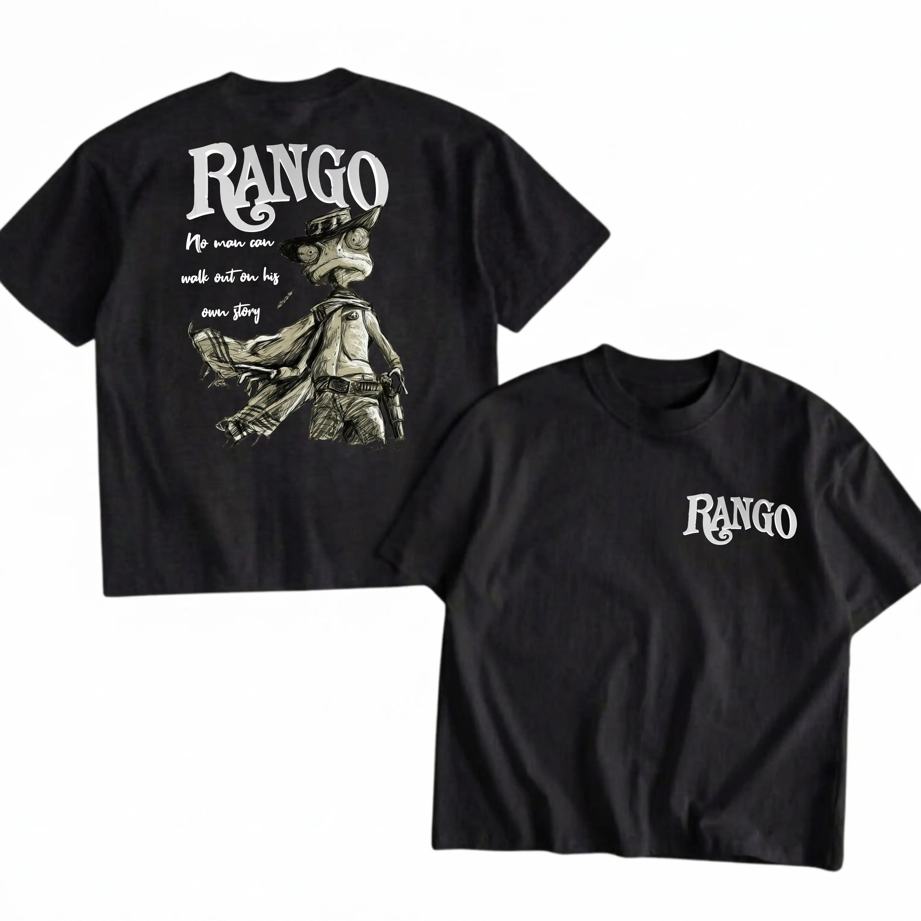 Rango Inspired Cowboy Graphic T-Shirt, Vintage Western Adventure Tee, Cartoon Lover Unisex Cotton Shirt