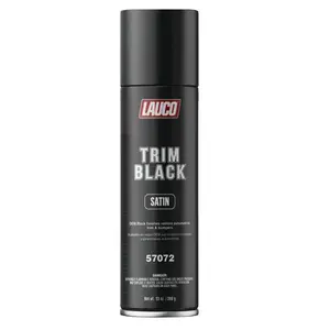 LAUCO Trim Black Satin 13 oz Automotive Spray Paint, Satin Finish for Plastic, Aluminum, Steel and Stainless Steel, Durable OEM-Style Coating for Exterior Trim- 57072