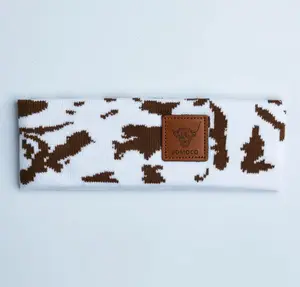 "Cow Print Winter Headband – Stylish Y2K Knit Headband for Men, Women, Couples, Perfect for Fall & Winter, Great Holiday Gift"
