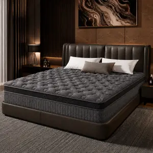 Medium Firm Hybrid Memory Foam Mattresses - 12/14 Inch Twin, Full, Queen, King Size, Lumbar Support, for Home Rooms, Hotels, Boxed Furniture Gift