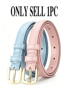 New Fashion Street Belt, Accessories, Blue Denim Belt, Hip Hop Candy Color Buckle Belt, Unisex, All Seasons
