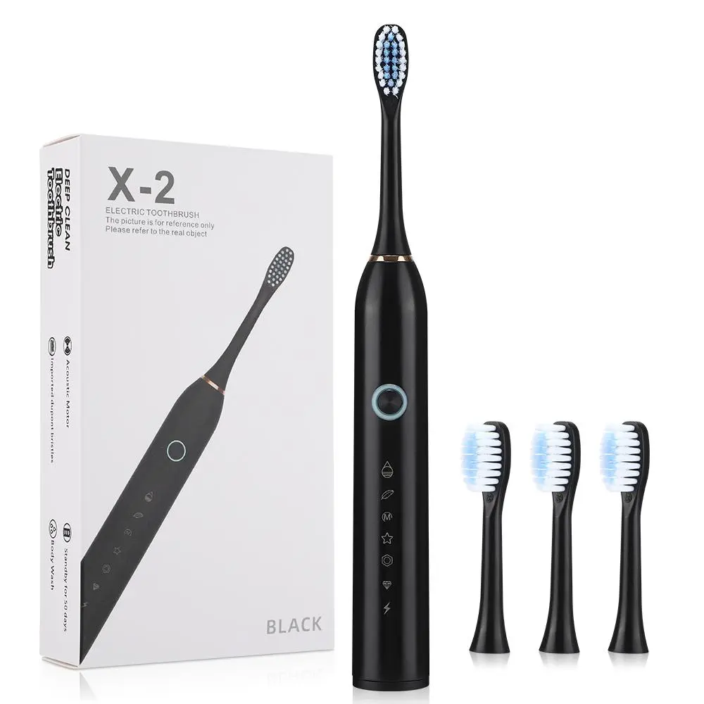 Electric Toothbrush, 1 Box Rechargeable Sonic Teeth-Cleaning Toothbrush with Brush Heads, Rechargeable Electronic Toothbrushes, Intelligent Deep-Cleaning Toothbrush for Adults, Teeth Cleaning Tool, Tooth Cleaner, Cordless Toothbrushes