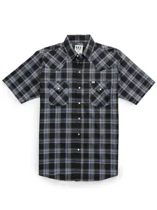 Men's Ely Cattleman Short Sleeve Plaid Western Snap Shirt