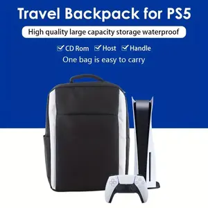 Travel Backpack for PS5 Console, Protective Carrying Case Storage Bag Compatible with Sony PlayStation 5 Console, Headset, Game Discs, for PS5 Controller