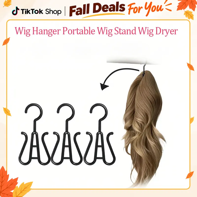 Labhairs 10-Pack Portable Wig Hangers – Space-Saving Stand for Drying, Styling & Organizing | Durable Heatless Plastic Design | Fits All Wig Types & Hats | Compact for Travel & Home Use | Perfect for Stylists & Wig Lovers