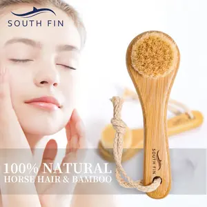 2-pack Nan Bamboo Facial Cleansing Massage Brush, Wooden Face Brush with Wooden Handle, for Facial Cleanser, Blackhead Removal, Nose Exfoliation, Skincare, Exfoliating Tool