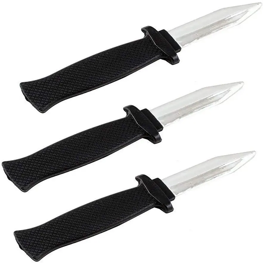 3Pcs Unisex Retractable Plastic Disappearing Knife Prop Set - Ages 12+, 12 Years Above, Pranks, Halloween Gags, Creative Magic Trick Toy Gadget Gift