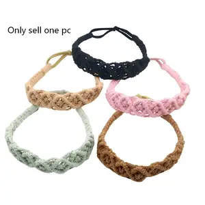 North European Bohemian Handmade Braided Hairband, Elastic Cotton Rope Headband, Sports Casual Hairstyle Accessory