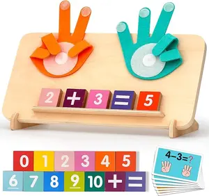 Educational Math manipulatives Number Counting Blocks for Kids, Montessori Toys for 3-5 Year Old Boys Girls Birthday Gifts Finger Counting Montessori Number math  tool educational toddler educational toy