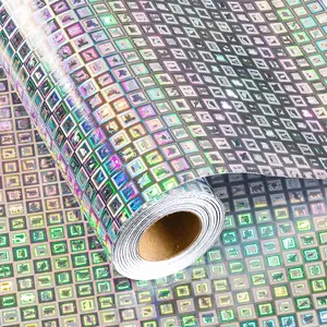 17 In X 32.8 Ft (46.5 sq.ft.) Holographic Wrapping Paper Roll,  Blocks  Wrap with  for Wedding, Birthday, Christmas, Mother's Day, Bridal Shower, Easter