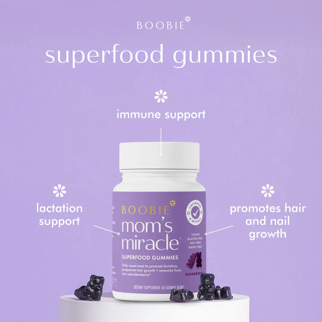 Superfood Lactation Gummy Bears (20 Servings) - Daily Lactation, Hair and Nail Growth, and Immune Support Supplement with Elderberry, Zinc, Biotin, Moringa, Turmeric, and Cinnamon