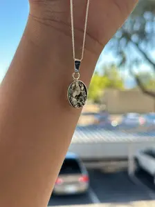 950 Silver Pyrite Pendant Classic Design with Natural Beauty and Sparkle for Fashion Enthusiasts - Only pendant