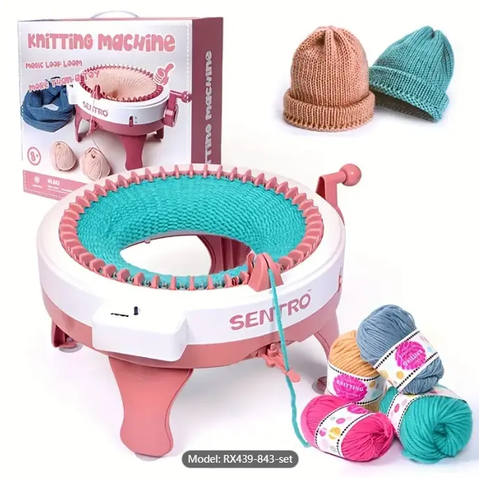 Knitting Machine,1set 48needle Handmade Knitting Machine Cylinder Wool Loom Scarf Sweater Hat Socks Adult Lazy Artifact Christmas Gift With Instructions In English