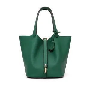 SADI Classic Versatile Soft Leather Tote Women's Outing Casual Large Capacity Bucket Bag Handbag New Model AAS30661 Commuter Tote Bag Elegant Bag