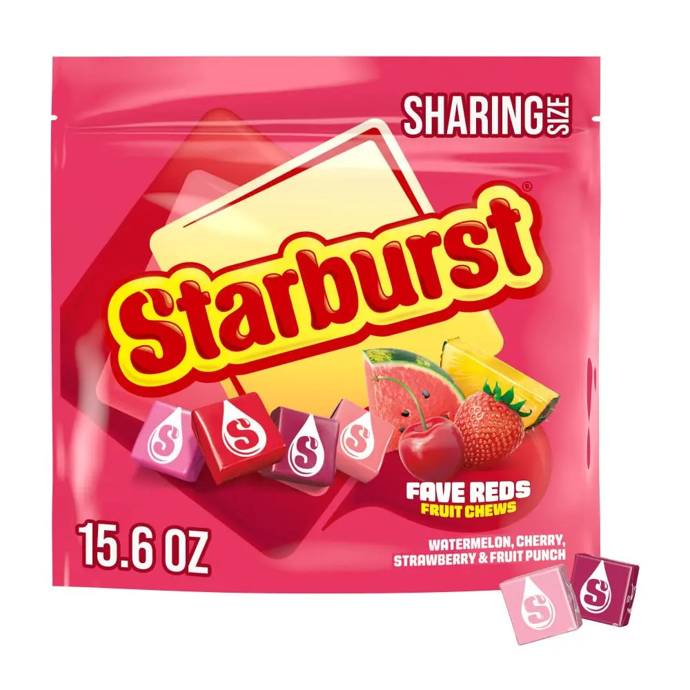 STARBURST FaveREDS Fruit Chews Candy, Chewy Candy, 15.6 oz Sharing Size Bag
