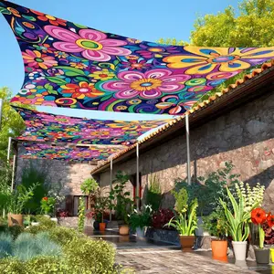 1pc Bohemian Style Colorful Floral Sunshade Canopy Lightweight Polyester for Beach Camping Garden Picnics Outdoor Adventure Shade (Poles Not Included)