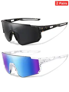 Unisex Sportive Shield Sunglasses, Trendy Large Size Sunglasses, Fashionable Sunglasses for Outdoor Sports Cycling, Summer Sports Sunglasses, Sports Eyewear