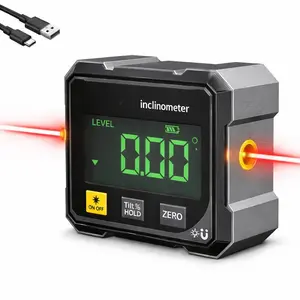 3-in-1 Magnetic Digital Laser Level & Angle Finder, Easy-to-Use 360° Alignment Tool for Newbies and Solo Dwellers, Professional Precision for Woodworking Construction and Every Family