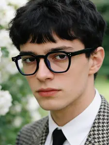 Men's Square Frame Flat Lens Glasses, Stylish Square Frames, Lightweight PC Material, Casual Style for Computer Gaming & Home Office Use