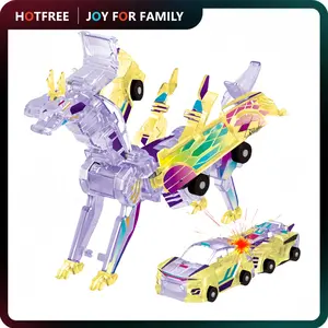 Hotfree Magnetic Dinosaur Transformer Car Toy, 2-in-1 Magnetic Cars That Transform into Flying Dragon and Unicorn, Automatic Collision Transforming Toy, Fun STEM Toy Birthday Christmas Gift for Boys & Girls Cozyvibes