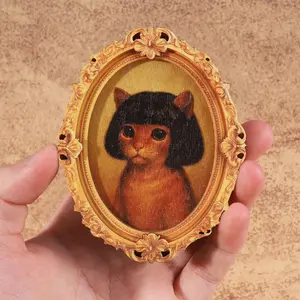 1PC Cute Cat Refrigerator Magnet with Fake Hair, Creative Fridge Magnet, Home Decor Gift for Living Room Bedroom Study Kitchen