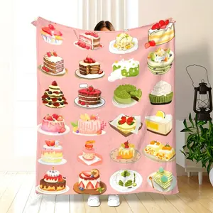 Cake Dessert Blanket - A Sweetheart Gift Blanket for Cake Lovers. Suitable for Beds, Sofas, Chairs, Living Room Decor, Outdoor Camping, and Travel. Suitable as a gift sizes 60*80,30*40 ,40*50 50*60
