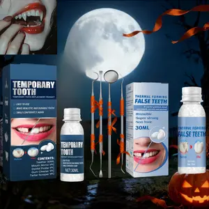 Halloween Moldable Fake Tooth Filling Gel 30ml, Temporary Fillings Cavities for Costume Makeup & Cosmetic Use, Easy DIY Tooth Gap & Missing Tooth Cover Resin