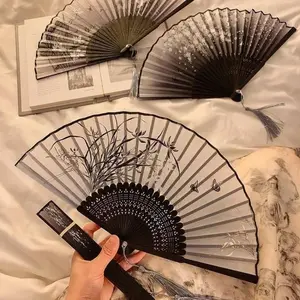 Chinese Style Foldable Hand Fan, Portable Handheld Fan, Portable Folding Fan, Hand Fan for Summer, Home Decor Supplies for Living Room Bedroom