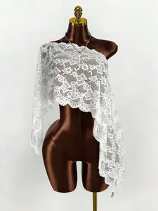 Women's Fashionable Summer Vacation Lace Fabric Loose Fit Half-Transparent Design Scarf, Shawl Wrap, Beachwear, Evening, Travel Wear